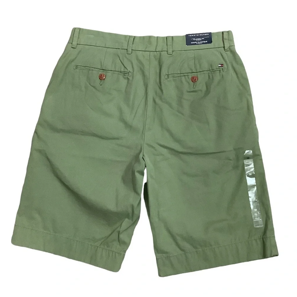 Men's Tommy Hilfiger 30 Small Khakis Chino Shorts Olive Green Stretch Twill NWT - Picture 4 of 10